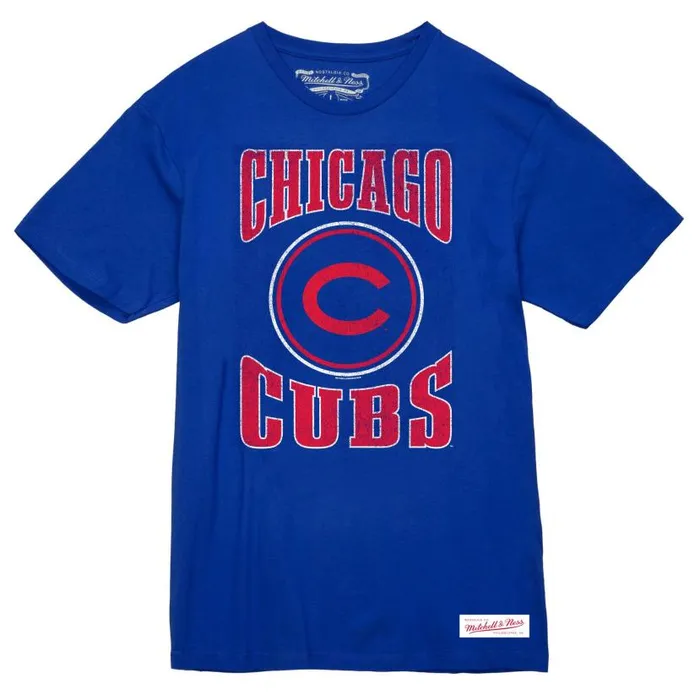 TShirts and Tops Men Mitchell and Ness Arched Logo Slub Tee Chicago Cubs