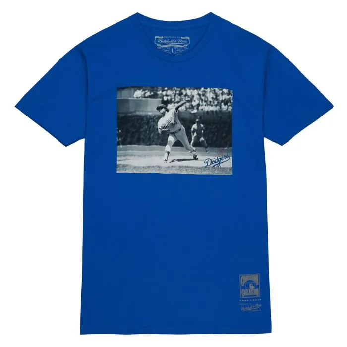 TShirts and Tops Men Mitchell and Ness BW Photo Los Angeles Dodgers Fernando Valenzuela