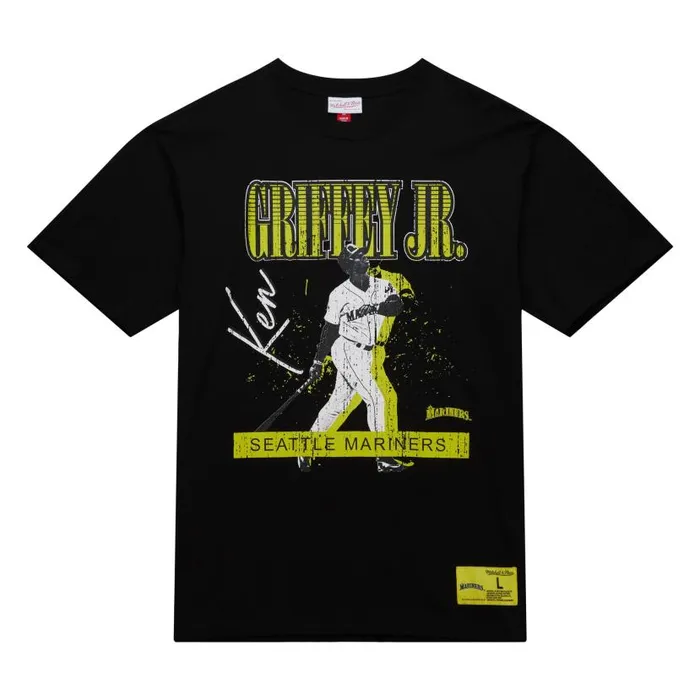 TShirts and Tops Men Mitchell and Ness HW Neon Pop Player SS Tee Vintage Logo Seattle Mariners Ken Griffey Jr TShirts and Tops Men Mitchell and Ness HW Neon Pop Player SS Tee Vintage Logo Seattle Mariners Ken Griffey Jr