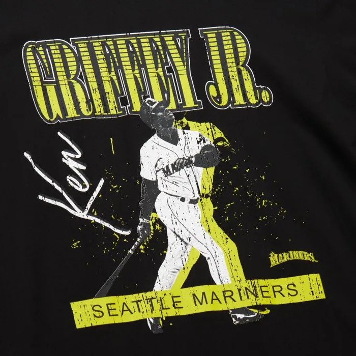 TShirts and Tops Men Mitchell and Ness HW Neon Pop Player SS Tee Vintage Logo Seattle Mariners Ken Griffey Jr TShirts and Tops Men Mitchell and Ness HW Neon Pop Player SS Tee Vintage Logo Seattle Mariners Ken Griffey Jr