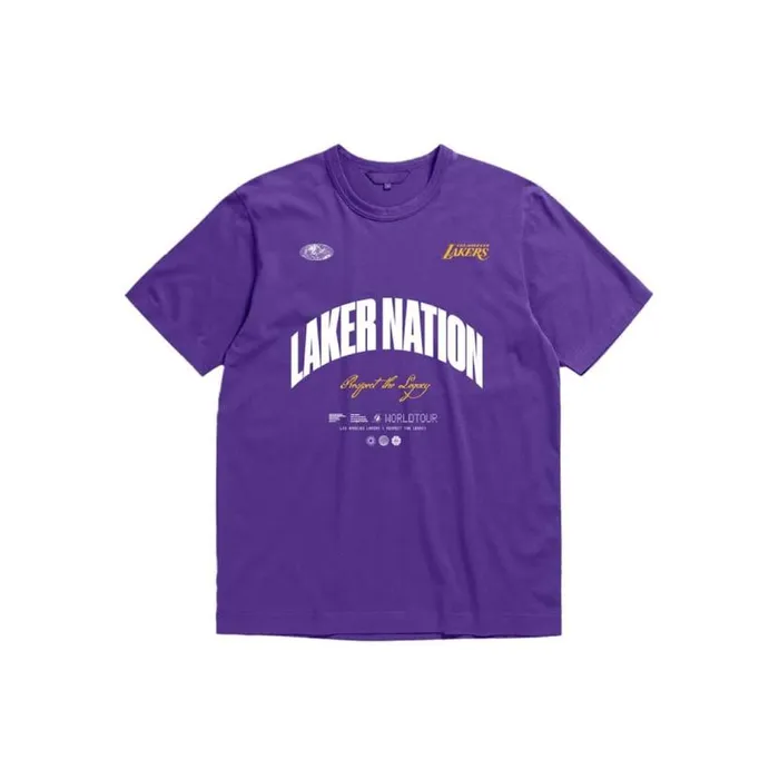 TShirts and Tops Men Mitchell and Ness MandN X BR World Tour TShirt Los Angeles Lakers
