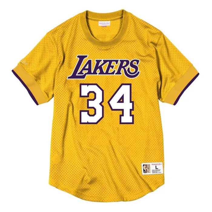 TShirts and Tops Men Mitchell and Ness Name and Number Mesh Crewneck Los Angeles Lakers Shaquille O039Neal TShirts and Tops Men Mitchell and Ness Name and Number Mesh Crewneck Los Angeles Lakers Shaquille O039Neal