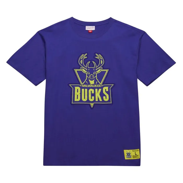 TShirts and Tops Men Mitchell and Ness Neon Nights SS Premium Tee Milwaukee Bucks