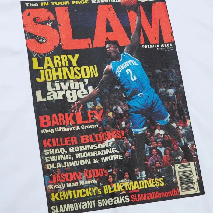 TShirts and Tops Men Mitchell and Ness Slam Cover Charlotte Hornets Larry Johnson TShirts and Tops Men Mitchell and Ness Slam Cover Charlotte Hornets Larry Johnson