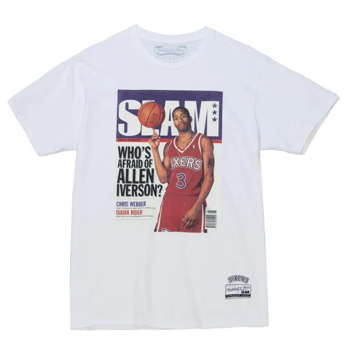 TShirts and Tops Men Mitchell and Ness Slam Cover Philadelphia 76ers Allen Iverson