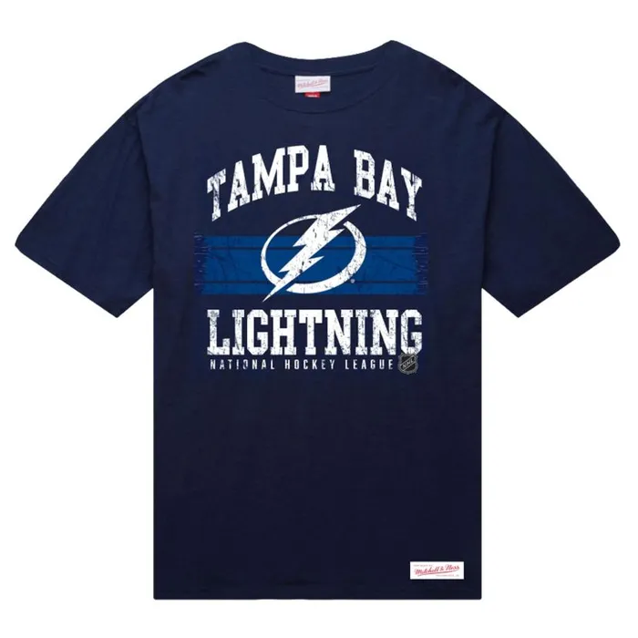 TShirts and Tops Men Mitchell and Ness Striped Logo Lockup Slub SS Tee Tampa Bay Lightning TShirts and Tops Men Mitchell and Ness Striped Logo Lockup Slub SS Tee Tampa Bay Lightning