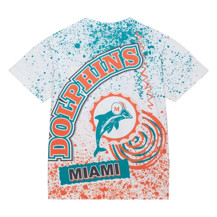 TShirts and Tops Men Mitchell and Ness Team Burst Sublimated SS Tee Miami Dolphins TShirts and Tops Men Mitchell and Ness Team Burst Sublimated SS Tee Miami Dolphins