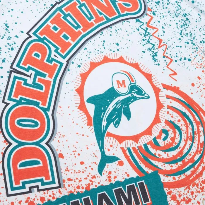 TShirts and Tops Men Mitchell and Ness Team Burst Sublimated SS Tee Miami Dolphins TShirts and Tops Men Mitchell and Ness Team Burst Sublimated SS Tee Miami Dolphins