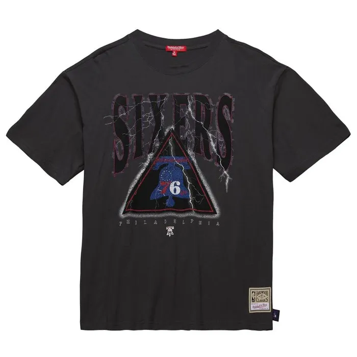 TShirts and Tops Women Mitchell and Ness Women039s Logo Boyfriend Tee Philadelphia 76ers