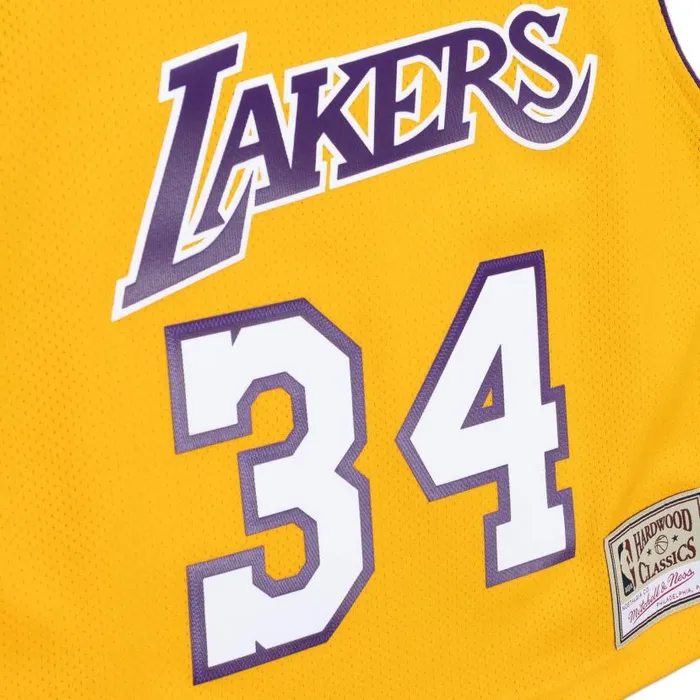 TShirts and Tops Women Mitchell and Ness Womens NandN Crop Tank Los Angeles Lakers 1999 Shaquille O039Neal