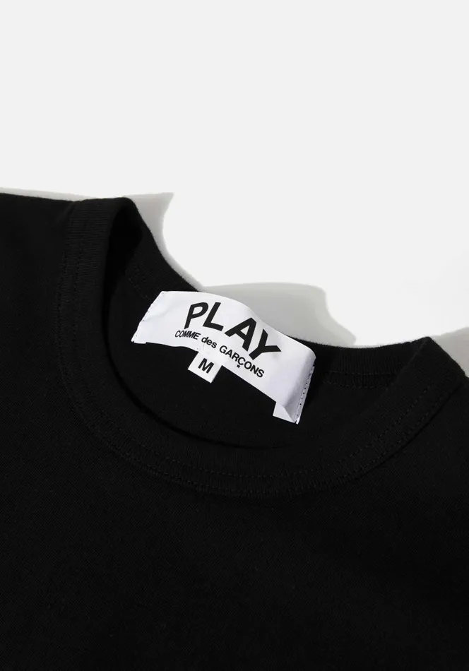 TShirts Men MKI MIYUKI ZOKU Comme Des Garcons Play Red Heart Tee Black