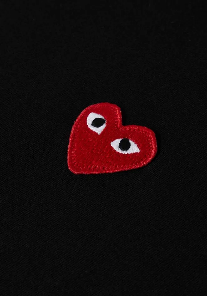 TShirts Men MKI MIYUKI ZOKU Comme Des Garcons Play Red Heart Tee Black