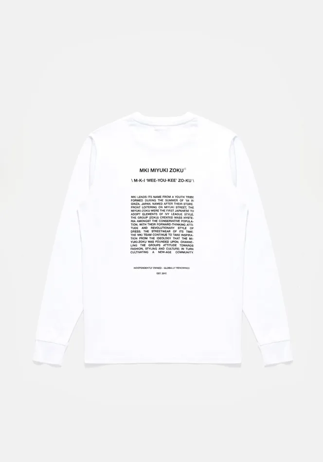 TShirts Men MKI MIYUKI ZOKU Mki Phonetic Longsleeve White