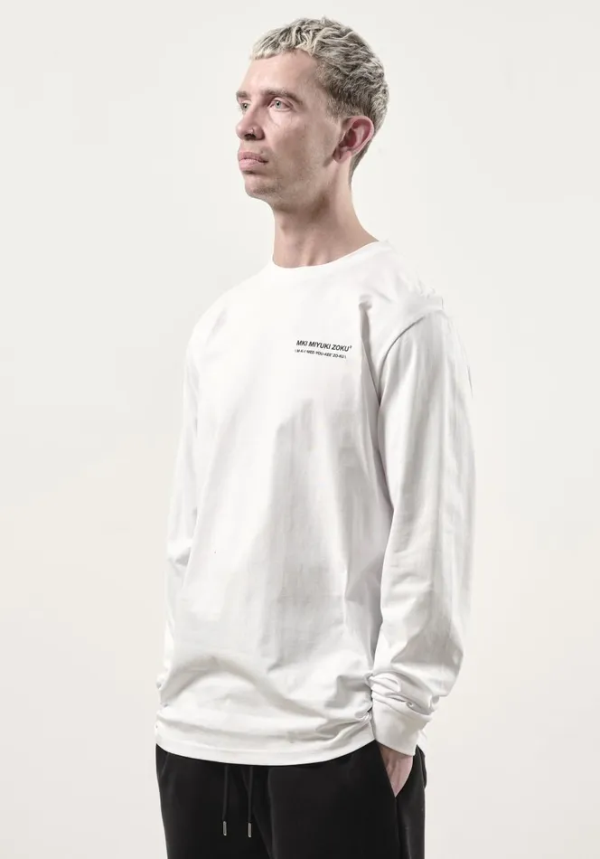 TShirts Men MKI MIYUKI ZOKU Mki Phonetic Longsleeve White