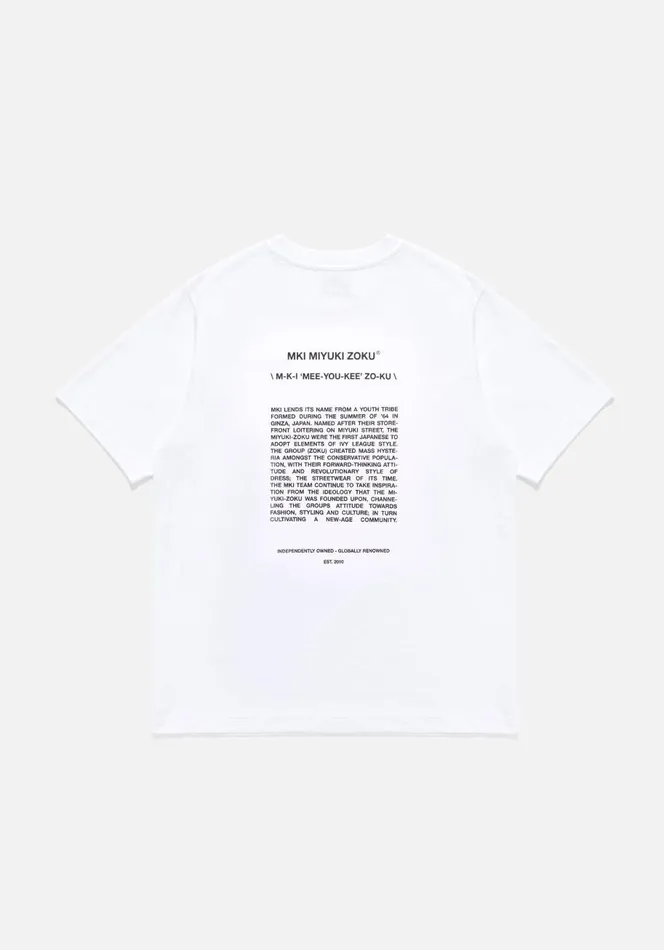 TShirts Men MKI MIYUKI ZOKU Mki Phonetic TShirt White