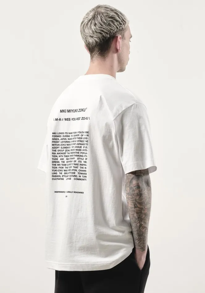 TShirts Men MKI MIYUKI ZOKU Mki Phonetic TShirt White