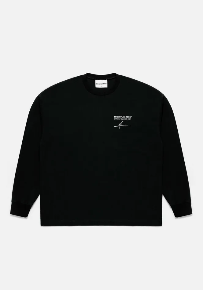 TShirts Men MKI MIYUKI ZOKU Mki Resort Print Longsleeve TShirt Black
