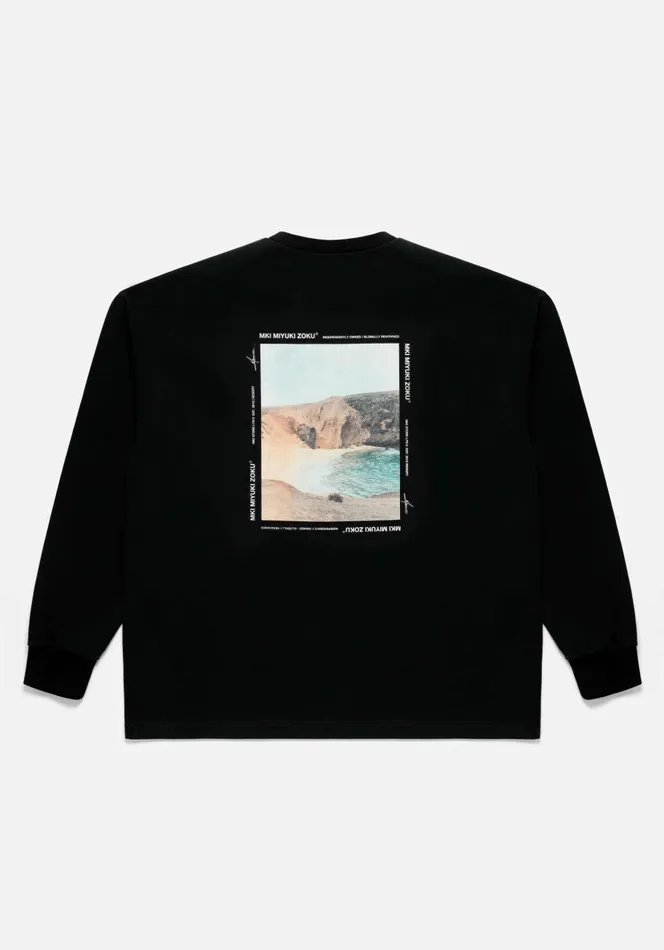 TShirts Men MKI MIYUKI ZOKU Mki Resort Print Longsleeve TShirt Black