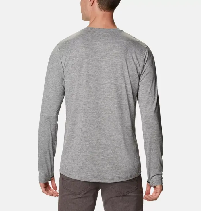 Tech Trail Long Sleeve Crew II Shirt City Grey Heather Mens Columbia Sportswear Long Sleeve Tech Trail Long Sleeve Crew II Shirt City Grey Heather Mens Columbia Sportswear Long Sleeve