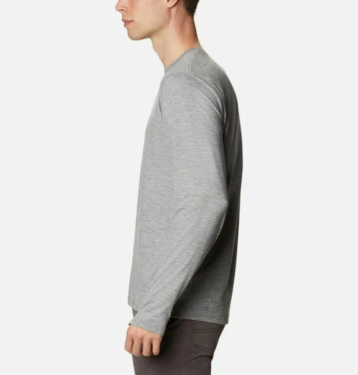 Tech Trail Long Sleeve Crew II Shirt City Grey Heather Mens Columbia Sportswear Long Sleeve Tech Trail Long Sleeve Crew II Shirt City Grey Heather Mens Columbia Sportswear Long Sleeve
