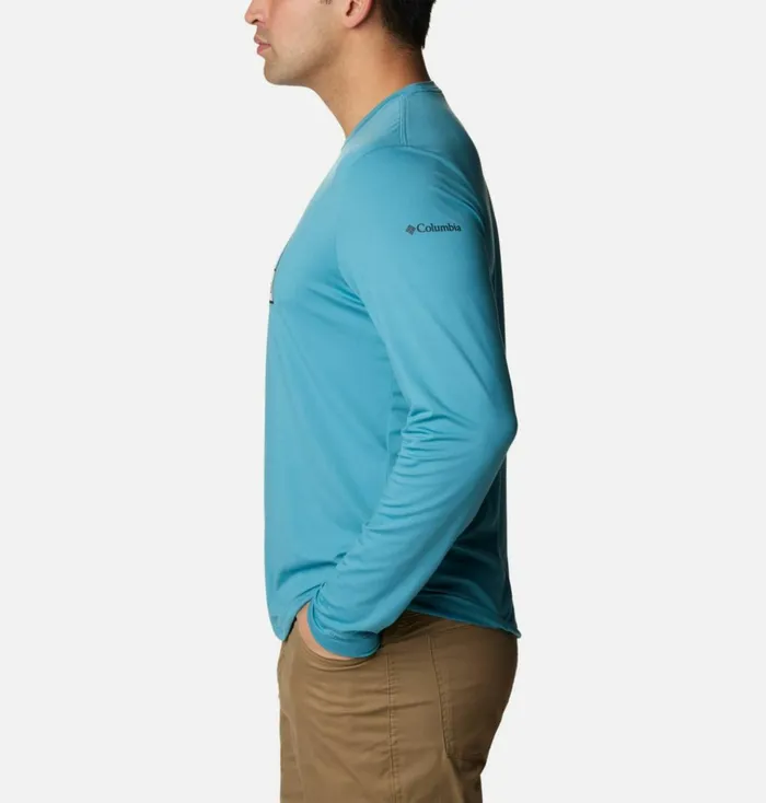 Tech Trail Long Sleeve Graphic Shirt Night Wave Hthr Branded Shadow Sleeve Mens Columbia Sportswear Long Sleeve Tech Trail Long Sleeve Graphic Shirt Night Wave Hthr Branded Shadow Sleeve Mens Columbia Sportswear Long Sleeve