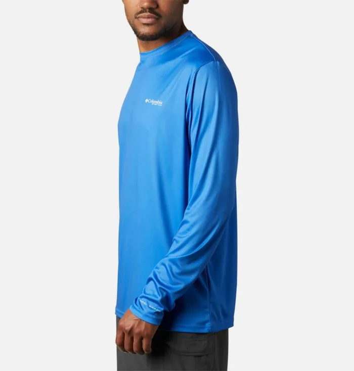 Terminal Tackle PFG Fish Flag Long Sleeve Shirt Vivid Blue White Mens Columbia Sportswear Long Sleeve Terminal Tackle PFG Fish Flag Long Sleeve Shirt Vivid Blue White Mens Columbia Sportswear Long Sleeve