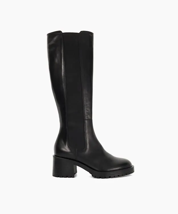 Tessia Black Chunky Knee High Boots Dune London Black Women Dune London Knee High Boots