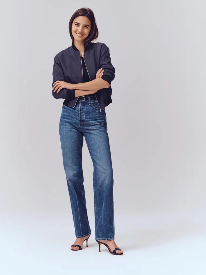 The Carla High Rise Straight Vintage Dark Indigo Women Alex Mill Denim