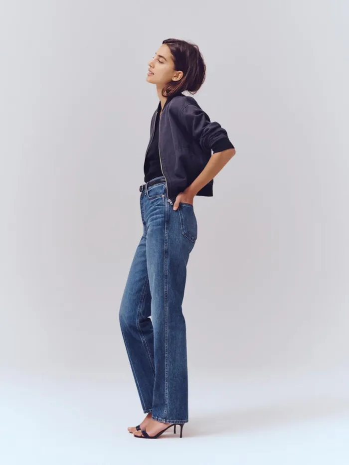 The Carla High Rise Straight Vintage Dark Indigo Women Alex Mill Denim