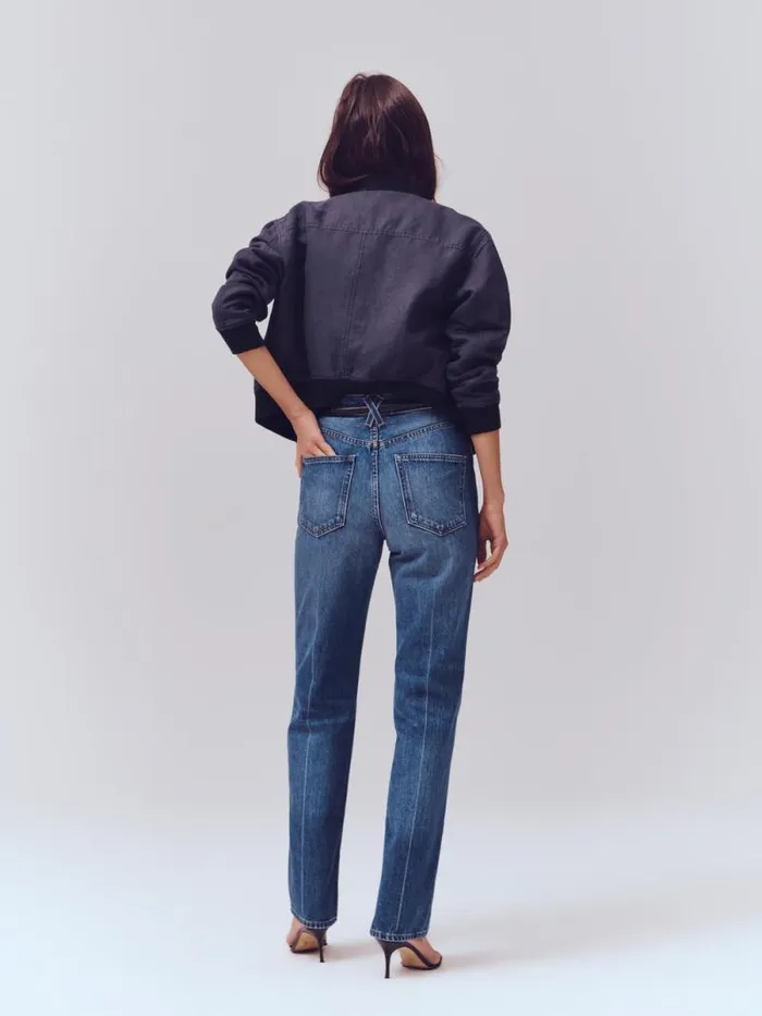 The Carla High Rise Straight Vintage Dark Indigo Women Alex Mill Denim