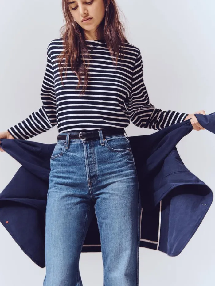 The Carla High Rise Straight Vintage Dark Indigo Women Alex Mill Denim