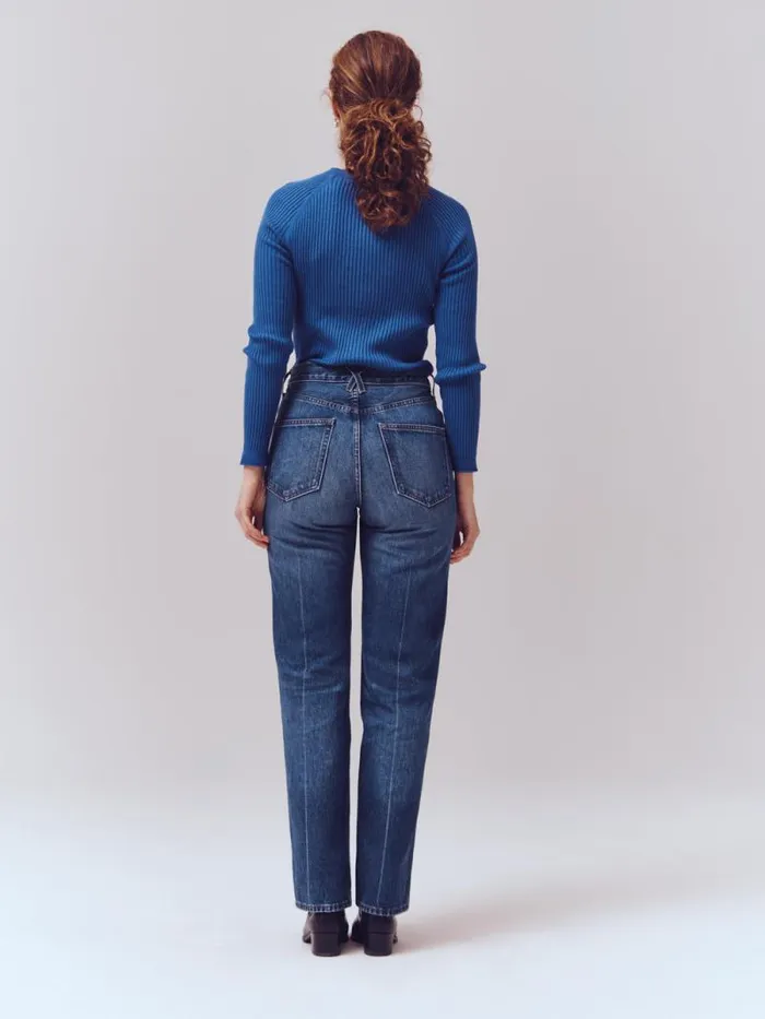 The Carla High Rise Straight Vintage Dark Indigo Women Alex Mill Denim
