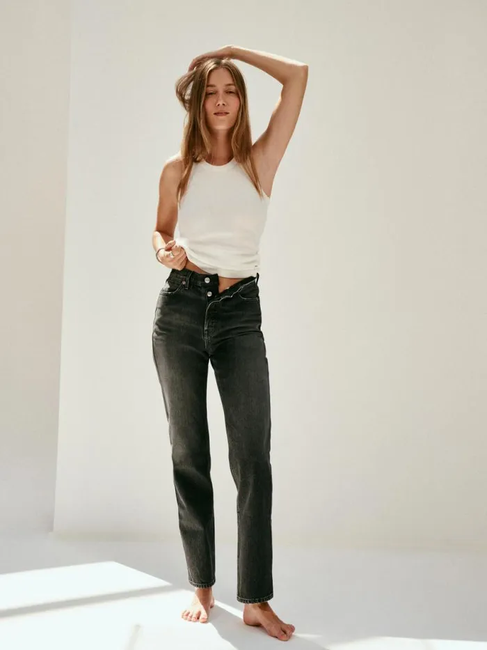 The Carla High Rise Straight Zurich Black Wash Women Alex Mill Pants