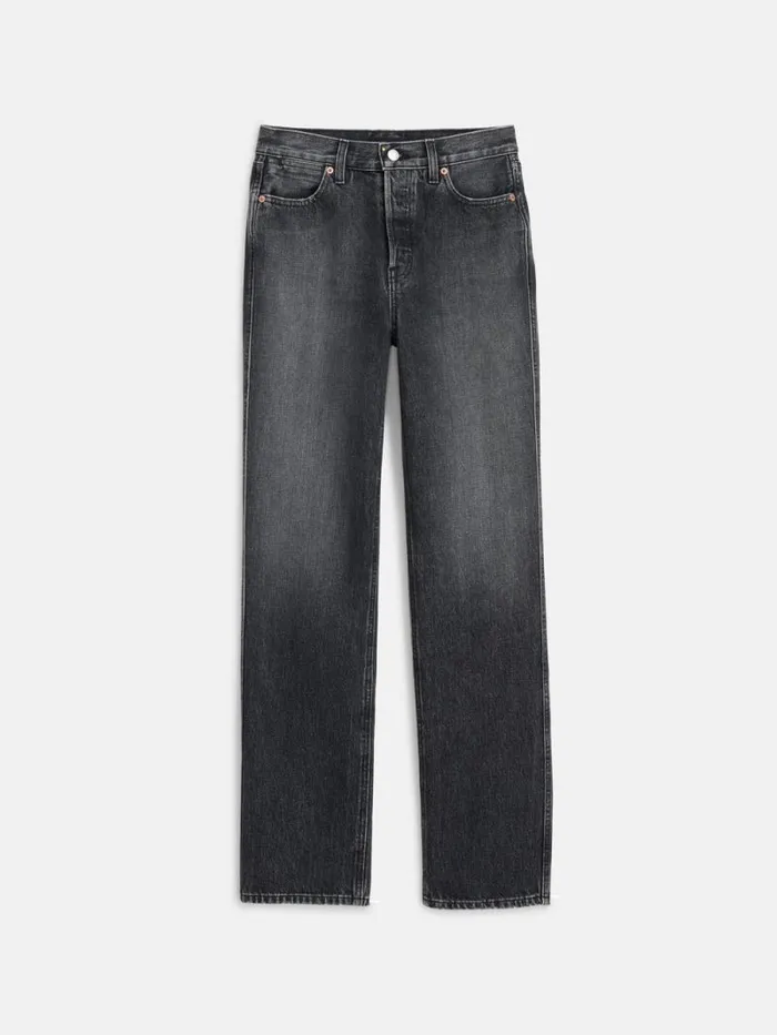 The Carla High Rise Straight Zurich Black Wash Women Alex Mill Pants