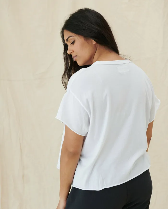 The Crop Tee Solid TRUE WHITE Tees The Great Women The Crop Tee Solid TRUE WHITE Tees The Great Women