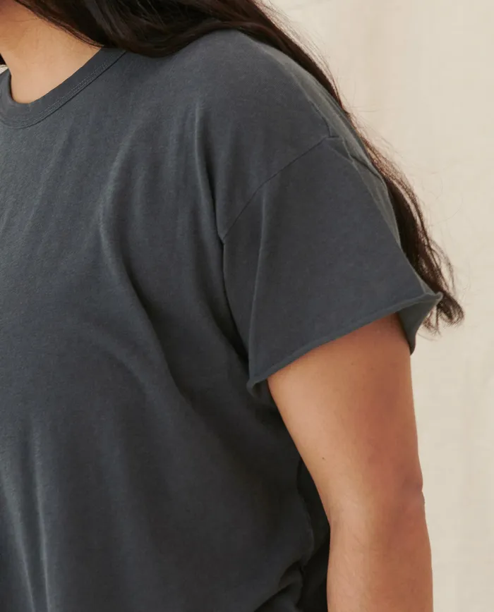 The Crop Tee Solid WASHED BLACK Women Tees The Great The Crop Tee Solid WASHED BLACK Women Tees The Great