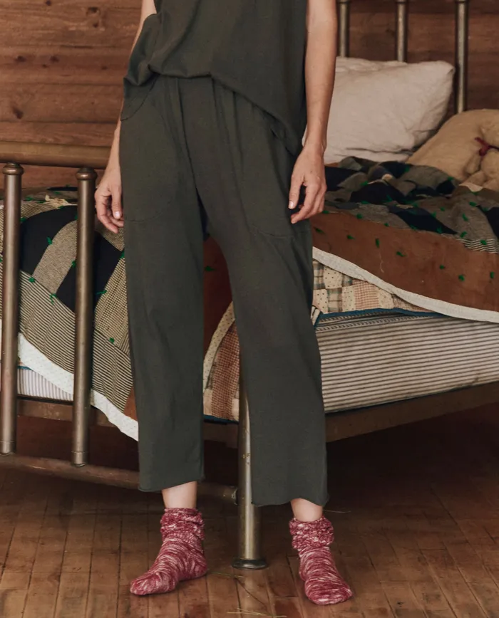 The Great Sleep Bottoms Women The Lounge Crop Washed Black