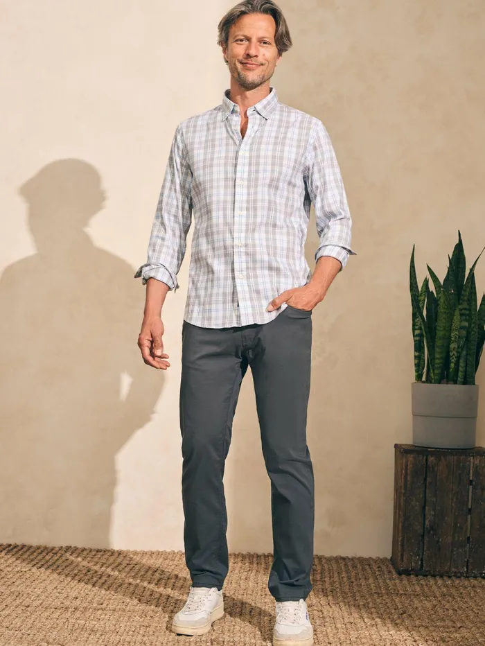 The Movement Shirt 8211 Grey Cream Plaid Grey Cream Plaid Women Faherty Overalls and Jumpsuits