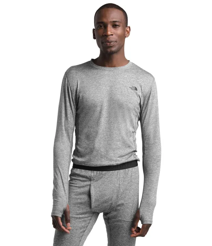 The North Face Baselayers Mens Warm Poly Crew Tnf Medium Grey Heather