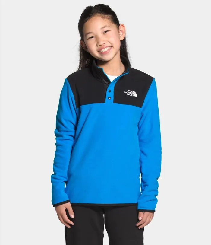 The North Face Fleece Kids Glacier Snap Pullover Clear Lake Blue