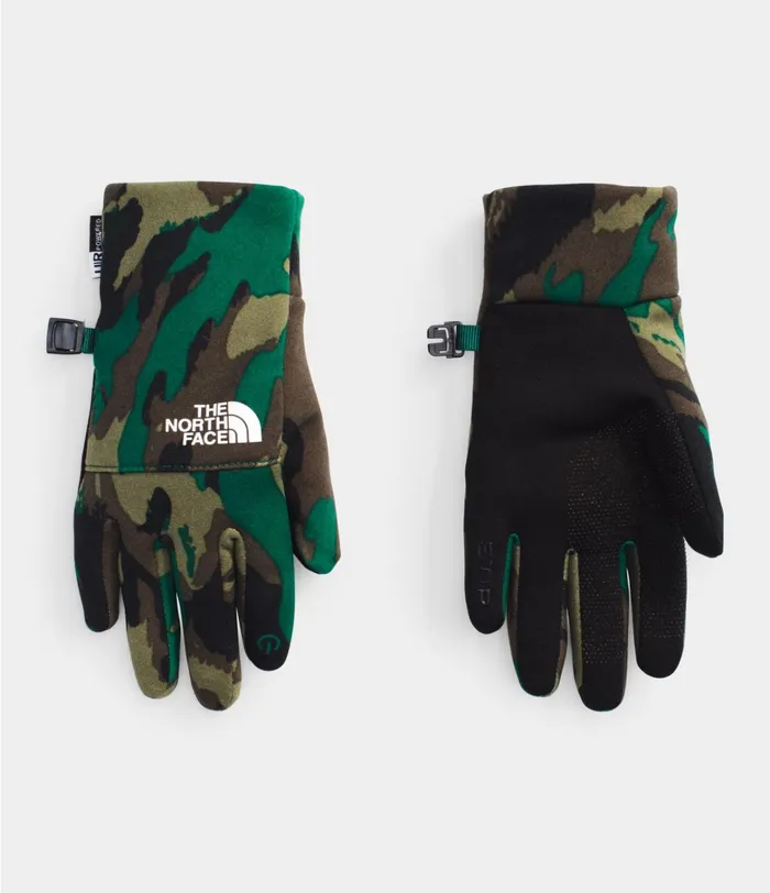 The North Face Glove Kids Recycled Etip Glove Evergreen Mountain Camo Print