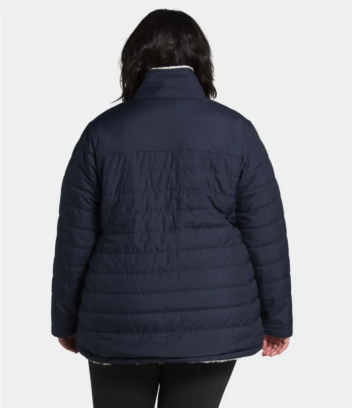 The North Face Insulated and Down Jackets Womens Plus Mossbud Insulated Reversible Jacket Aviator Navyvintage White