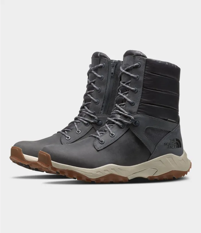 The North Face Winter Boots Mens ThermoBall Boot ZipUp Asphalt Greyvintage White
