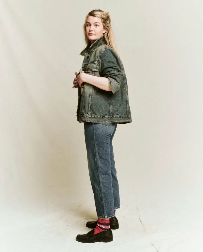 The Slouchy Jean Jacket Cargo Wash Women Jackets and Outerwear The Great
