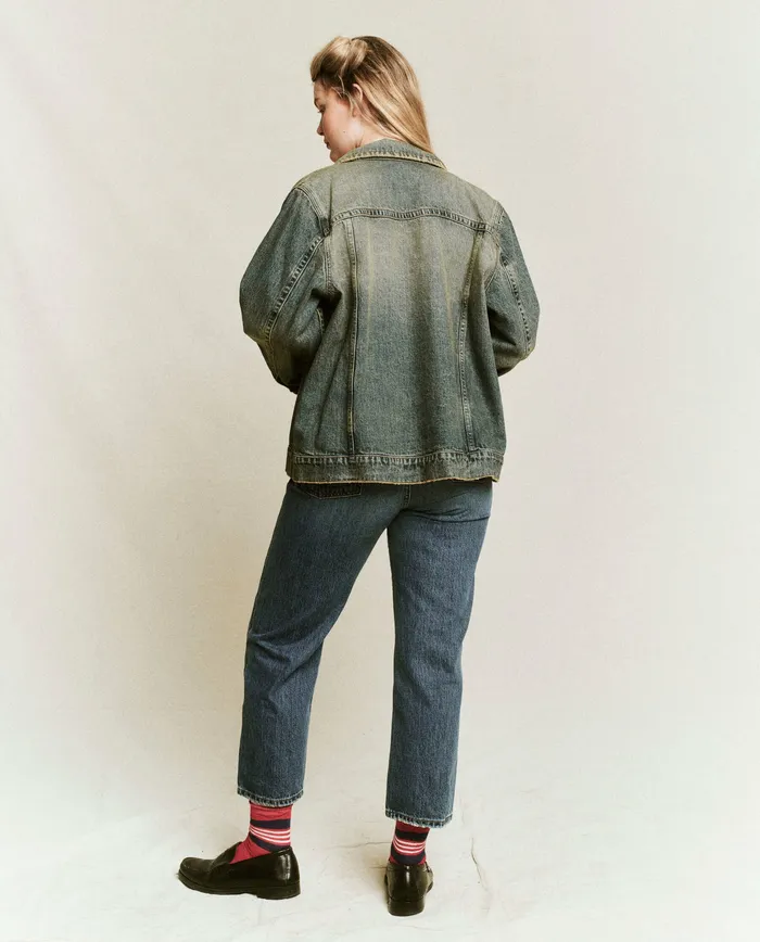 The Slouchy Jean Jacket Cargo Wash Women Jackets and Outerwear The Great