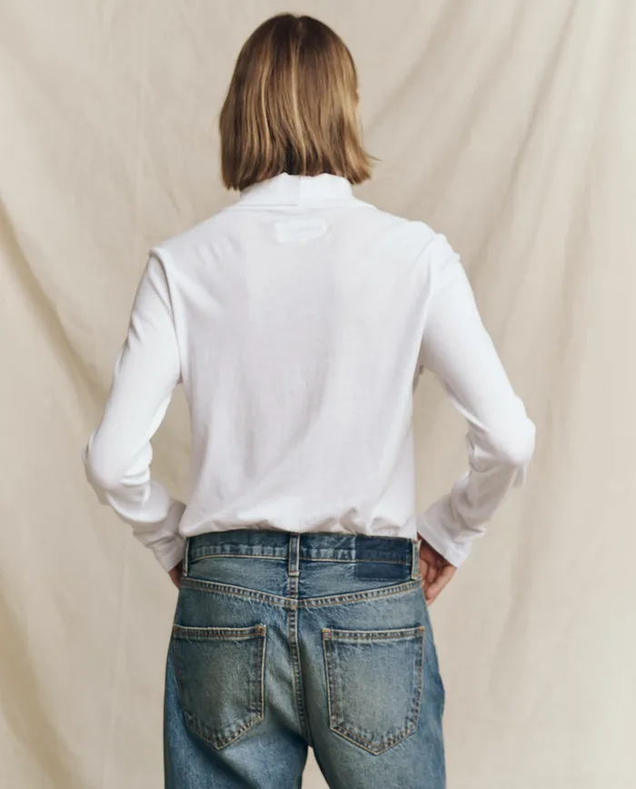 The Turtleneck True White Long Sleeve Tees The Great Women The Turtleneck True White Long Sleeve Tees The Great Women
