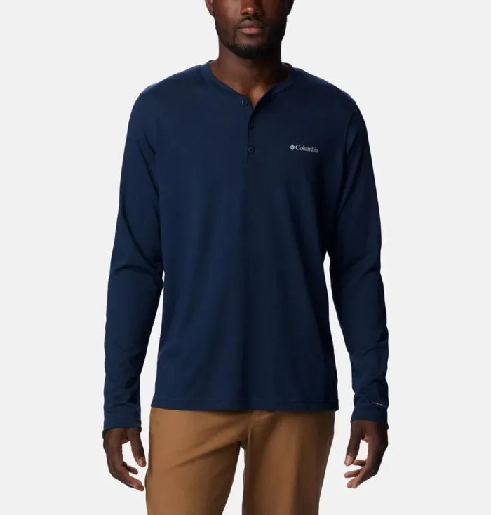 Thistletown Hills Henley Collegiate Navy Heather Mens Columbia Sportswear Long Sleeve