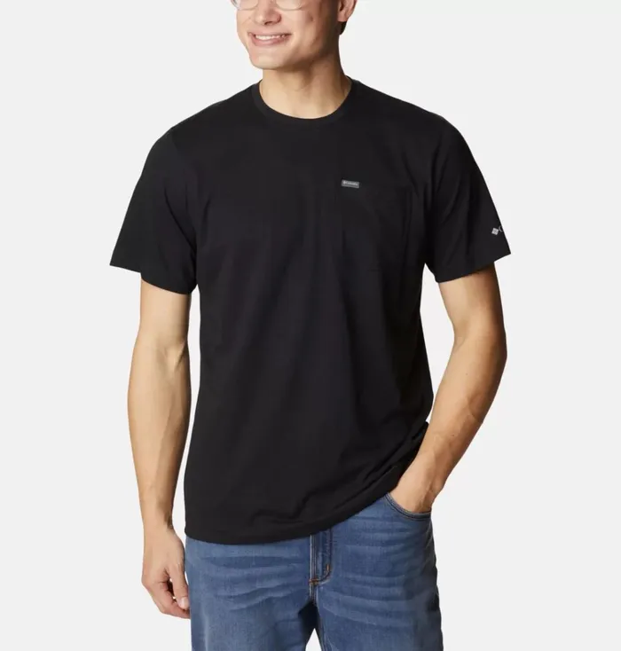 Thistletown Hills Pocket TShirt 8211 Tall Black Mens Columbia Sportswear Short Sleeve