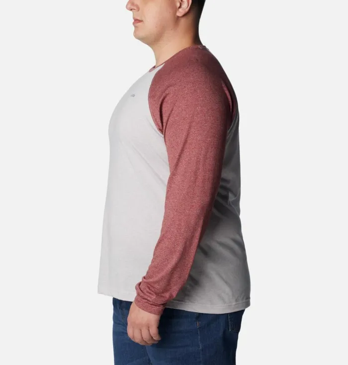 Thistletown Hills Raglan Shirt 8211 Big Colm Grey Heather Red Jasper Heather Mens Columbia Sportswear Long Sleeve