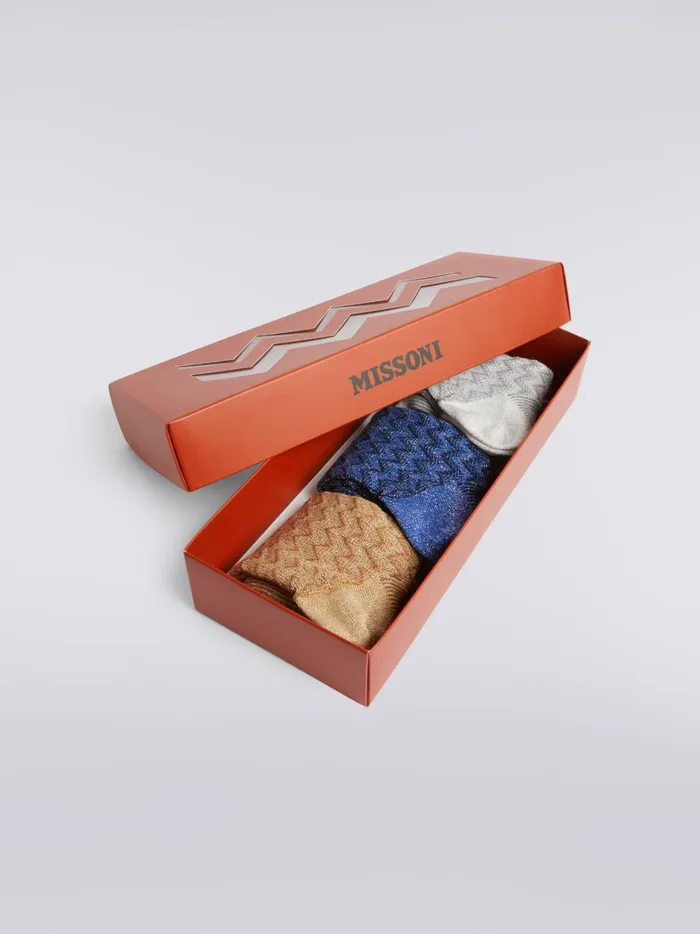 ThreePiece Set Of Zigzag Cotton Blend Socks With Lurex Multicoloured Women Missoni Socks ThreePiece Set Of Zigzag Cotton Blend Socks With Lurex Multicoloured Women Missoni Socks